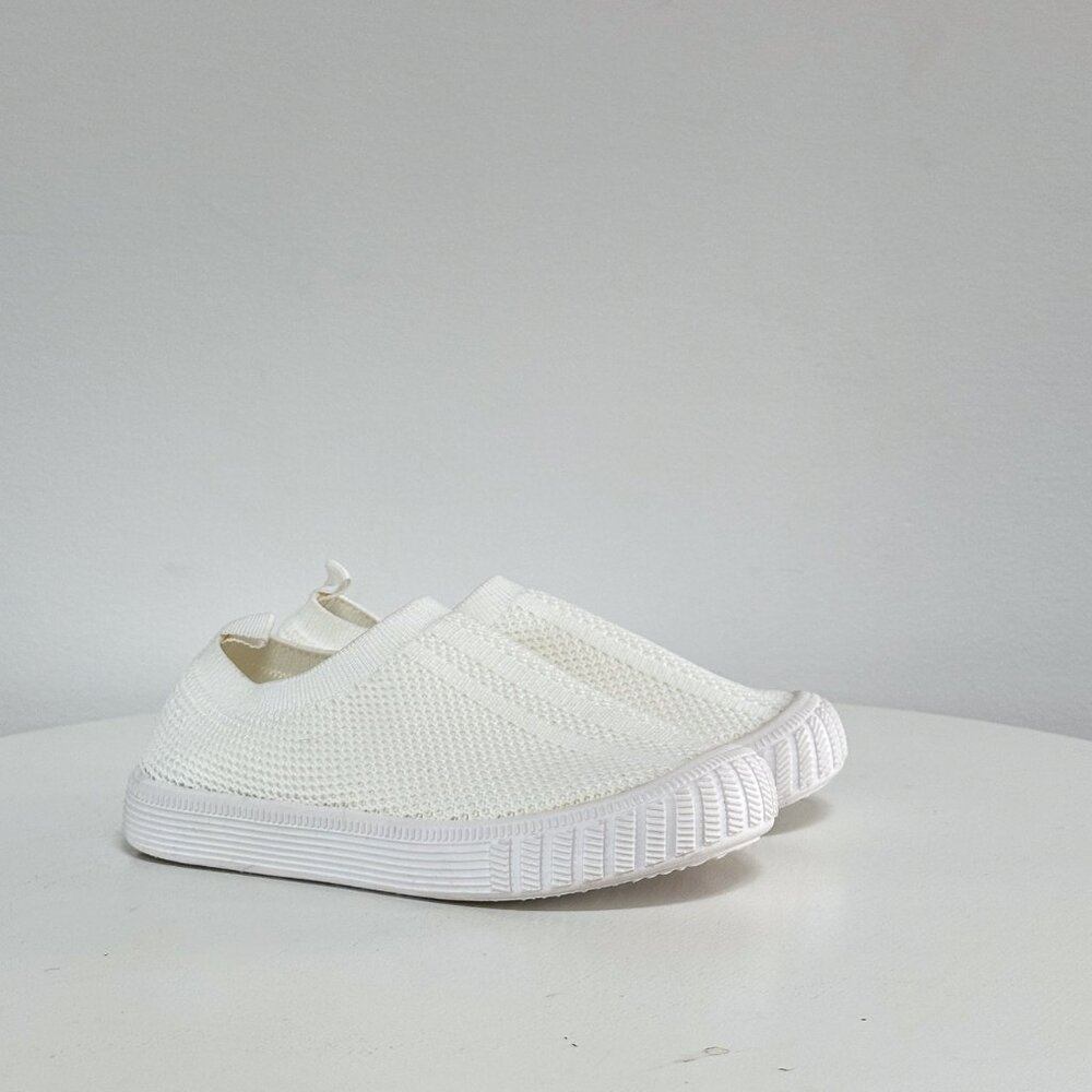 NEW White Kid Sneakers Slip On size US 12